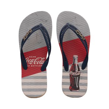 Chinelo-de-Dedo-Bege-e-Azul-Masculino-Estampa-Garrafa-Vintage-|-Coca-Cola-Tamanho--43---Cor--BEGE-0
